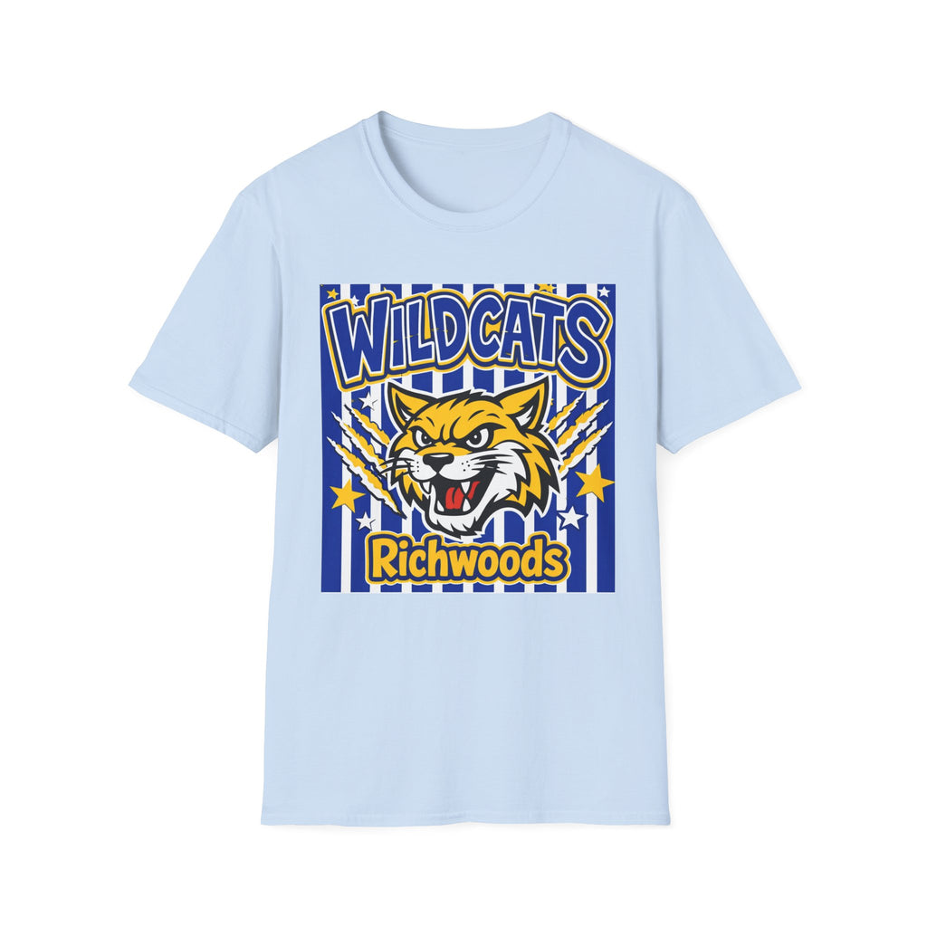Adult Wildcats Stripe School T-Shirt — Mascot Spirit Tee