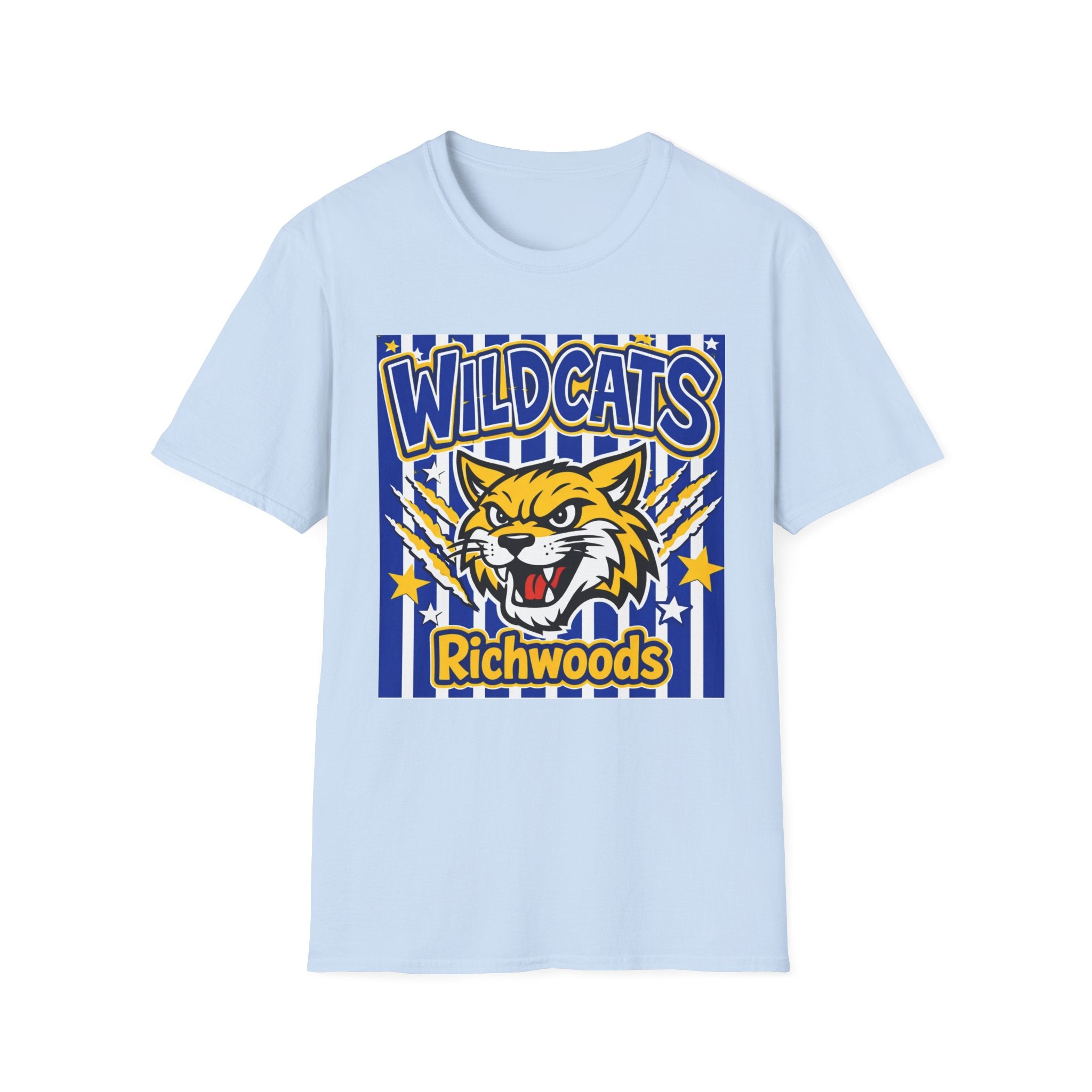 Adult Wildcats Stripe School T-Shirt — Mascot Spirit Tee