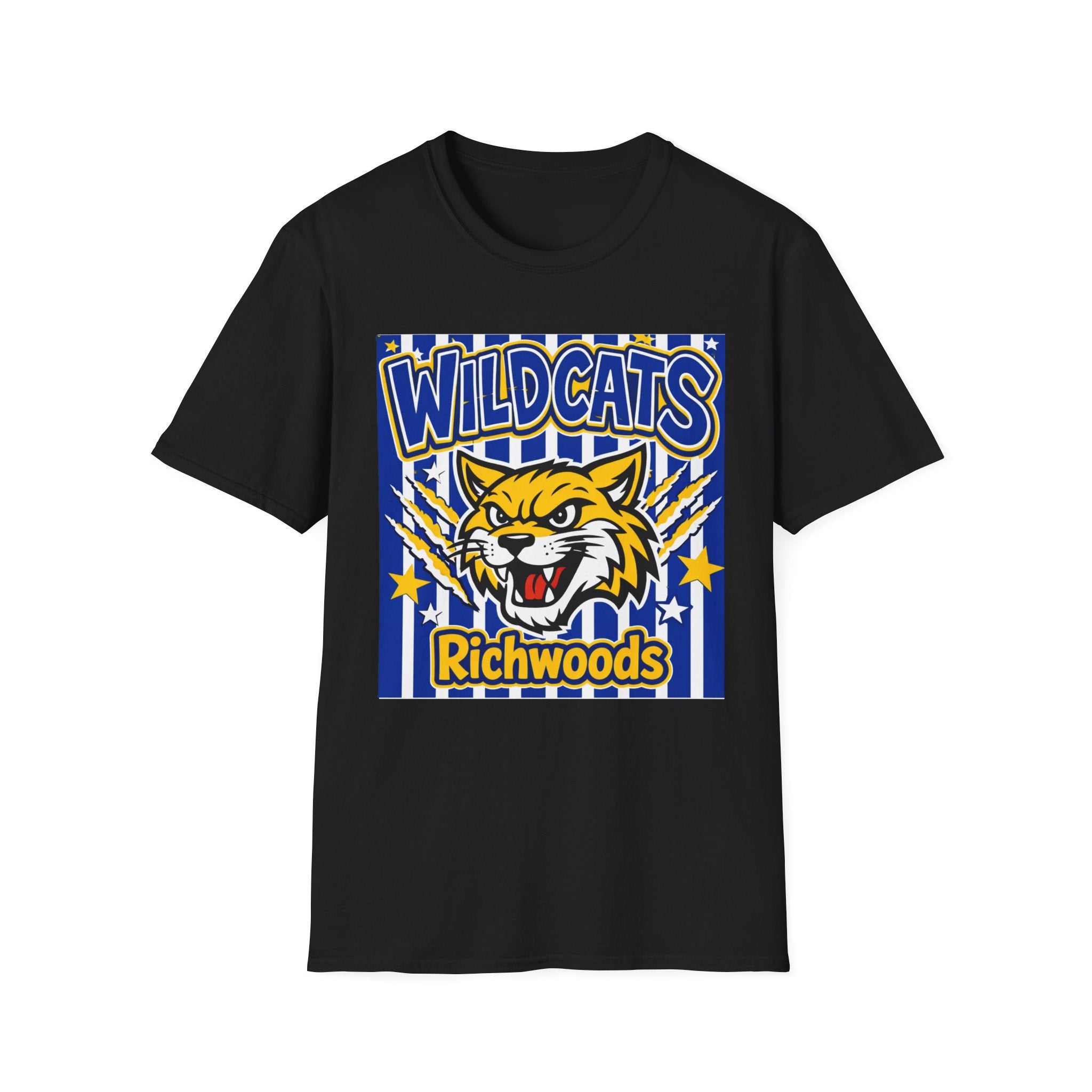 Adult Wildcats Stripe School T-Shirt — Mascot Spirit Tee