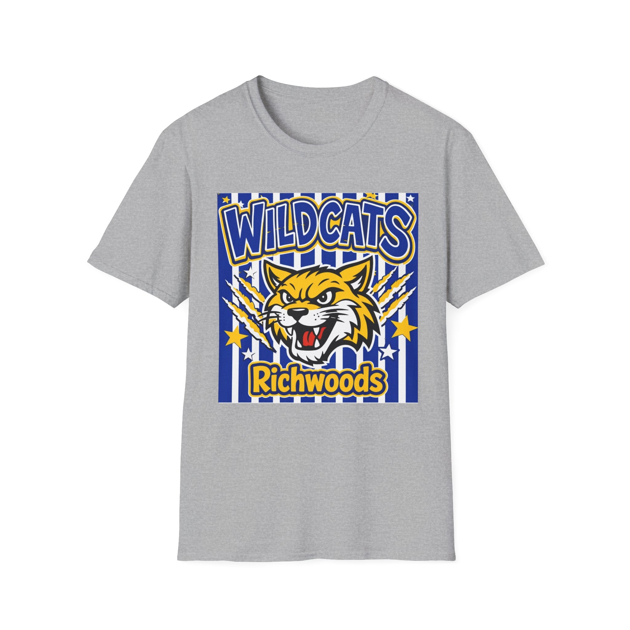 Adult Wildcats Stripe School T-Shirt — Mascot Spirit Tee