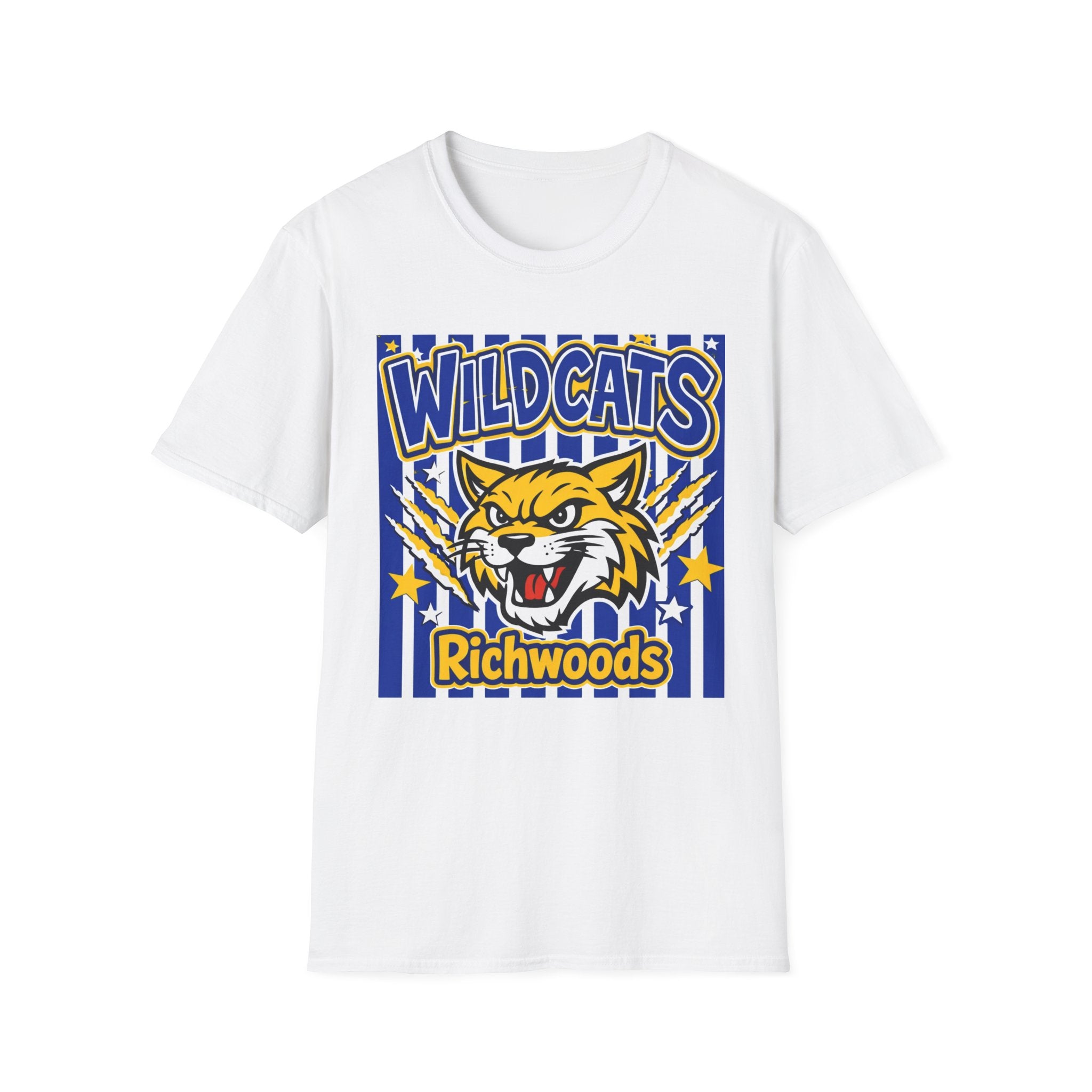 Adult Wildcats Stripe School T-Shirt — Mascot Spirit Tee