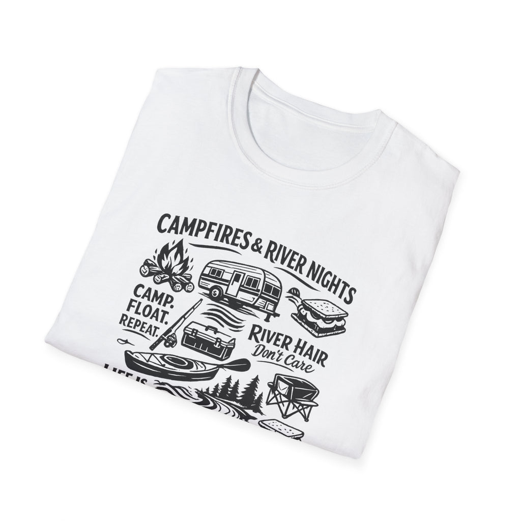 Camping on the River Shirt – Float Trip Graphic Tee – Outdoorsy Camping T‑Shirt