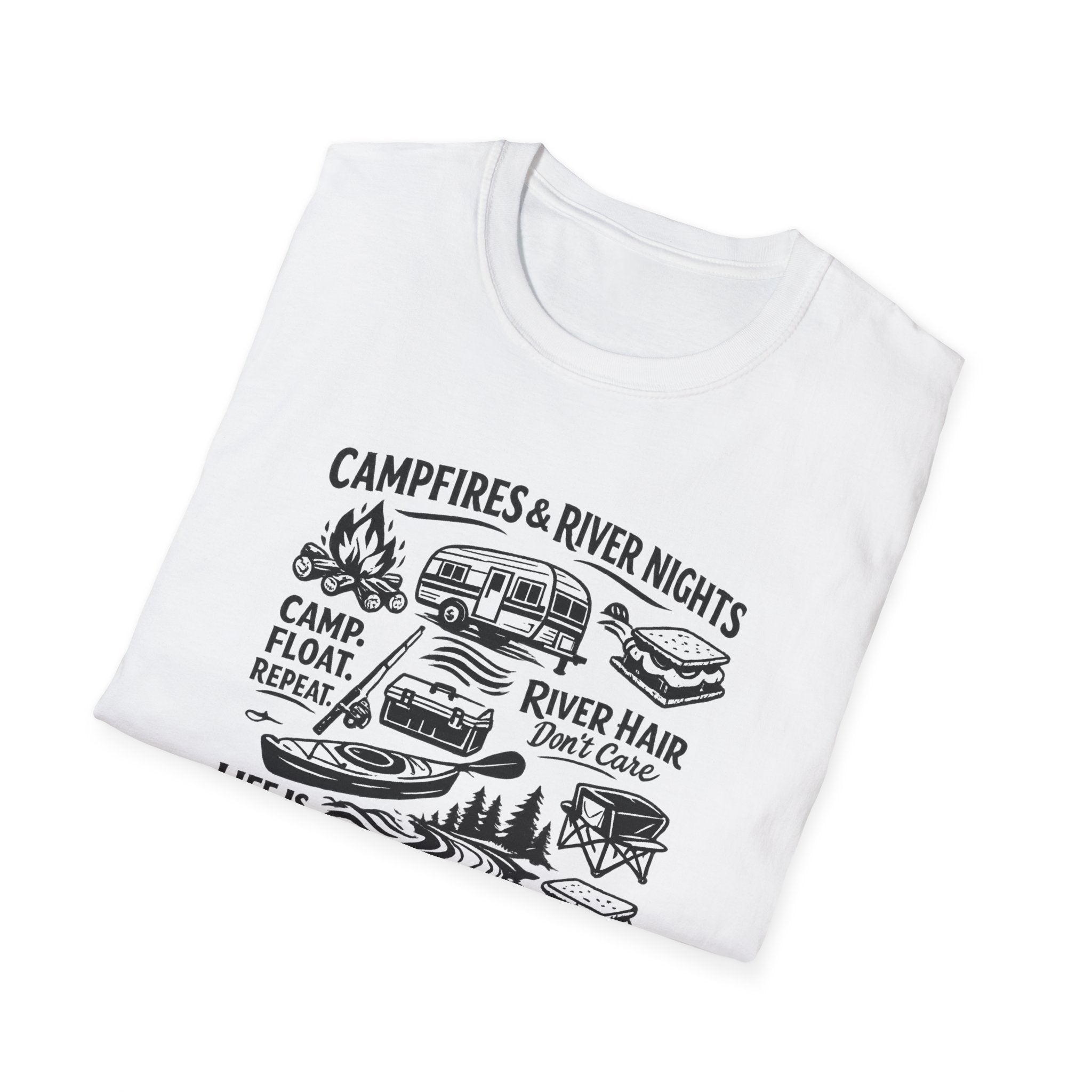 Camping on the River Shirt – Float Trip Graphic Tee – Outdoorsy Camping T‑Shirt