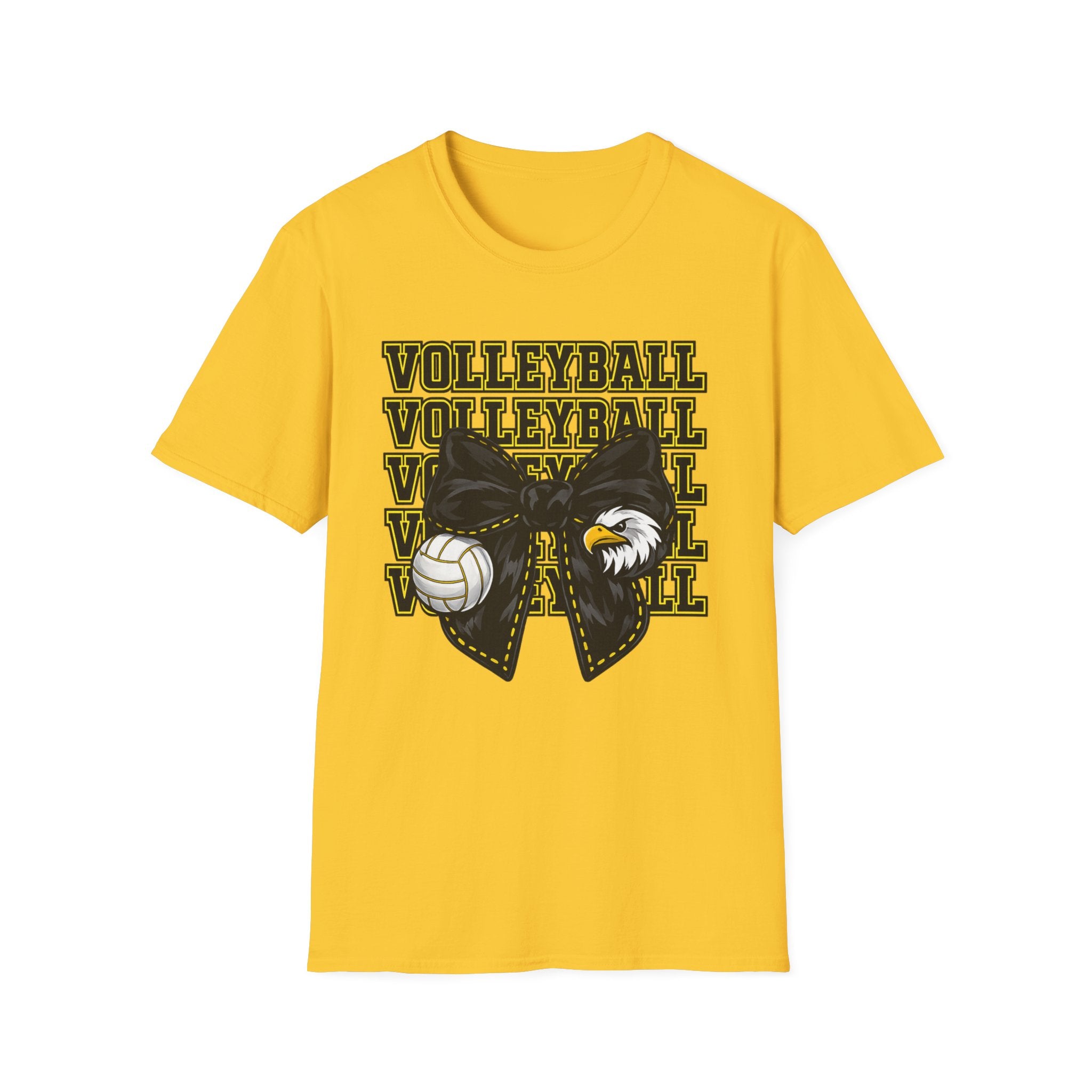 Adult Eagles VOLLEYBALL Bow T‑Shirt — Vintage Mascot Graphic Tee