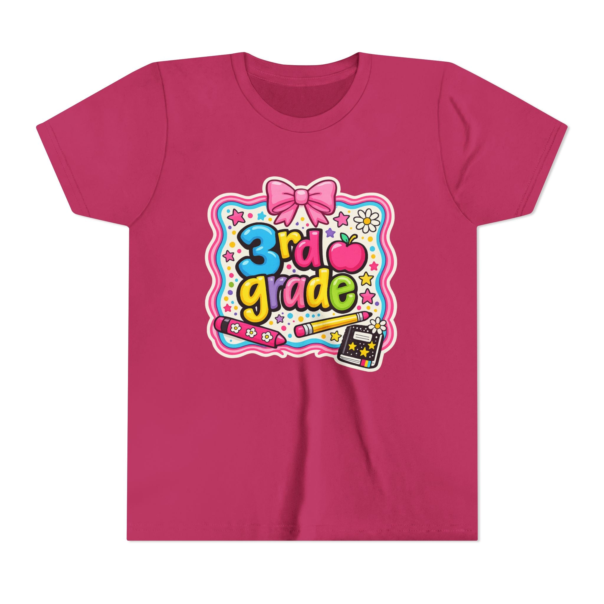 3rd Grade Cute Bow Kids Tee