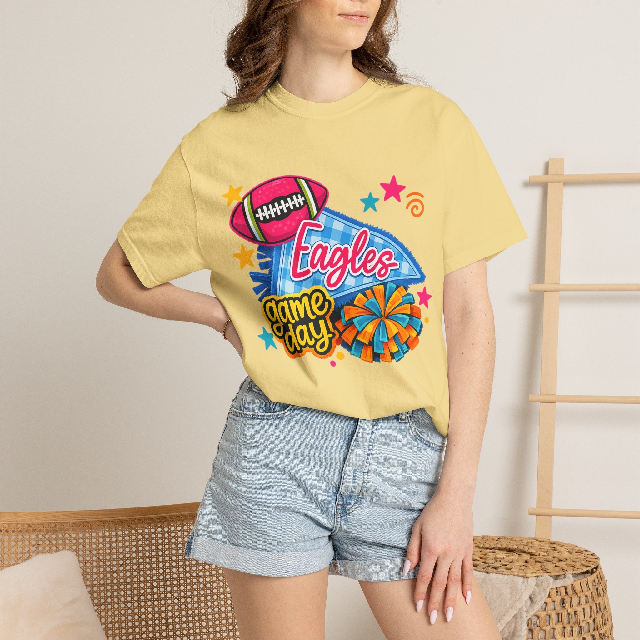 Adult Colorful Eagles Game Day T-Shirt — Football & Cheer Graphic Tee