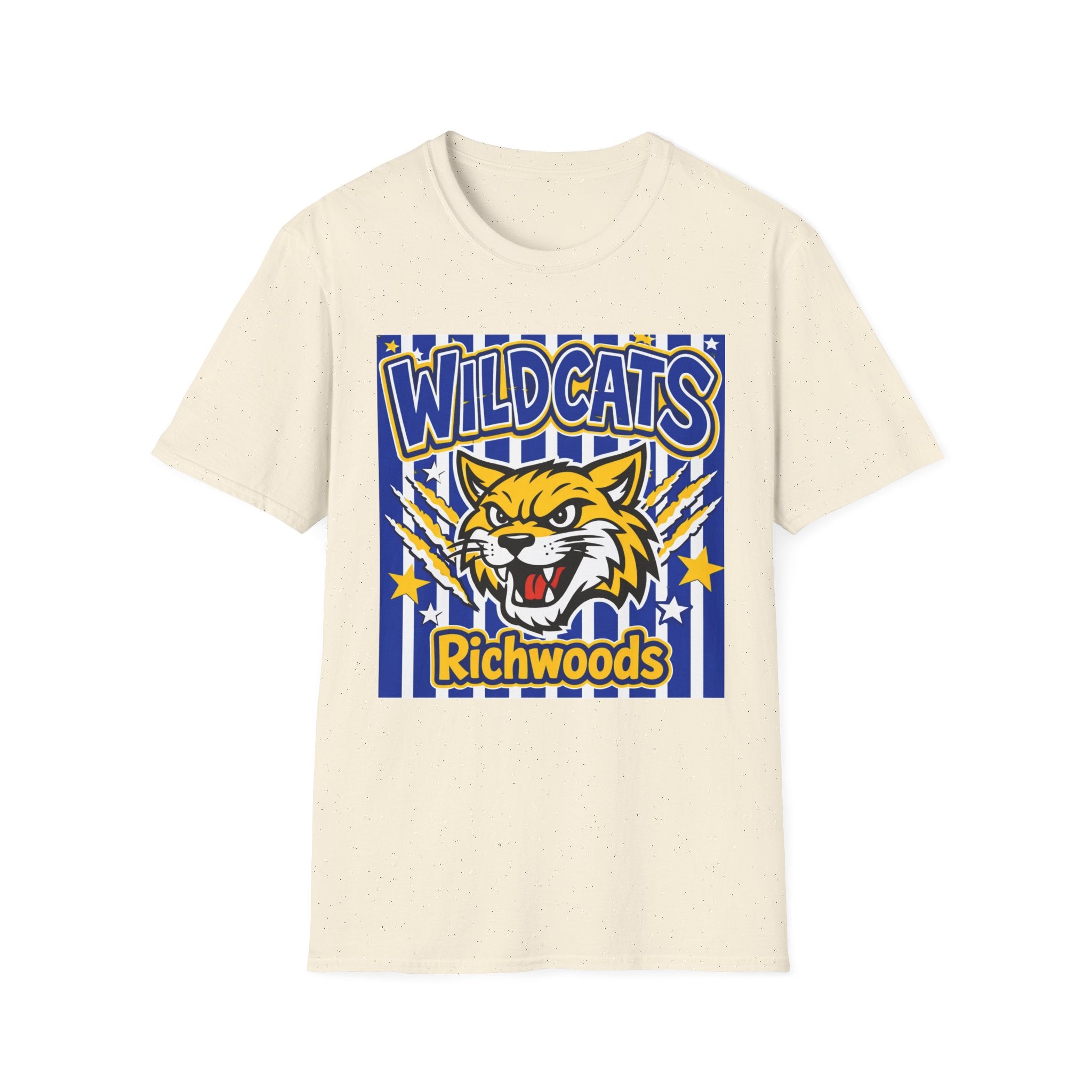 Adult Wildcats Stripe School T-Shirt — Mascot Spirit Tee