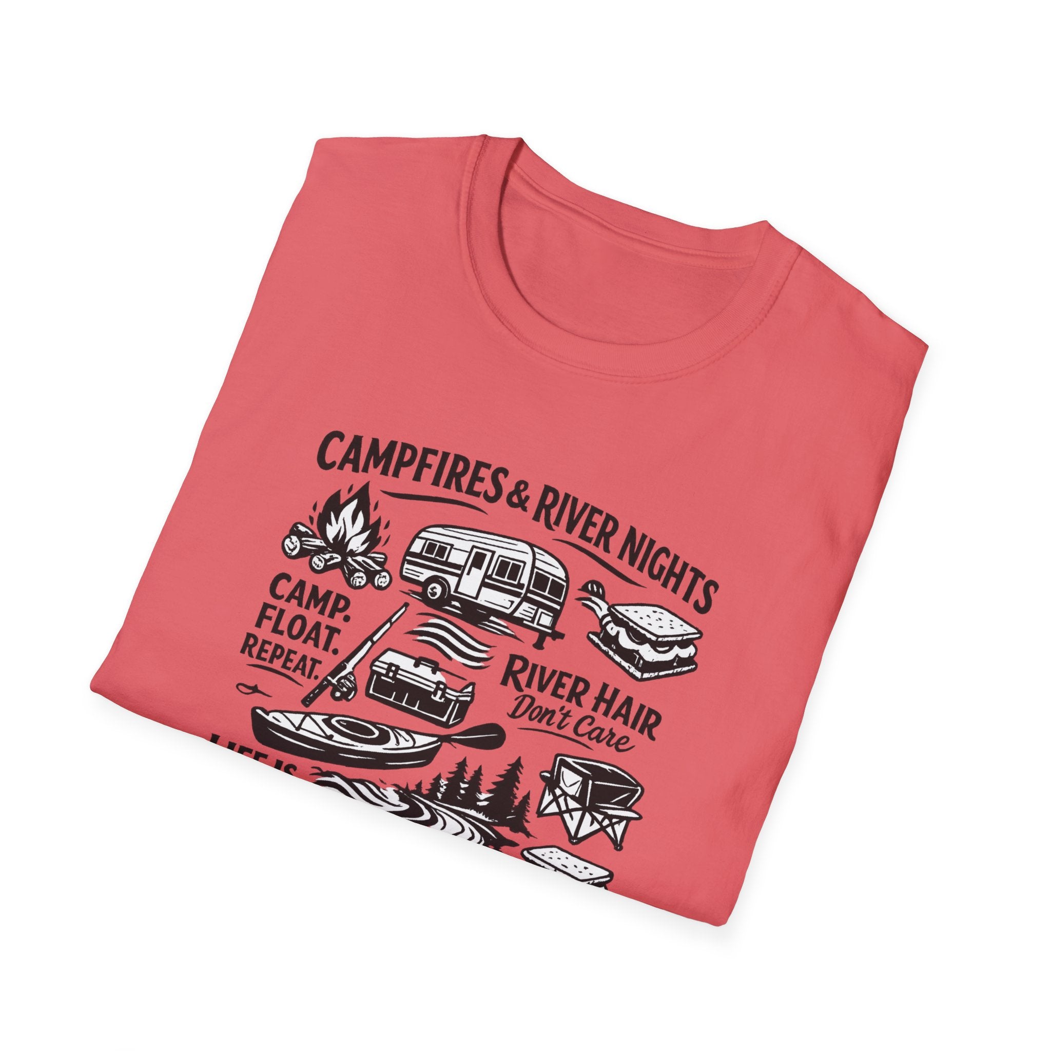 Camping on the River Shirt – Float Trip Graphic Tee – Outdoorsy Camping T‑Shirt