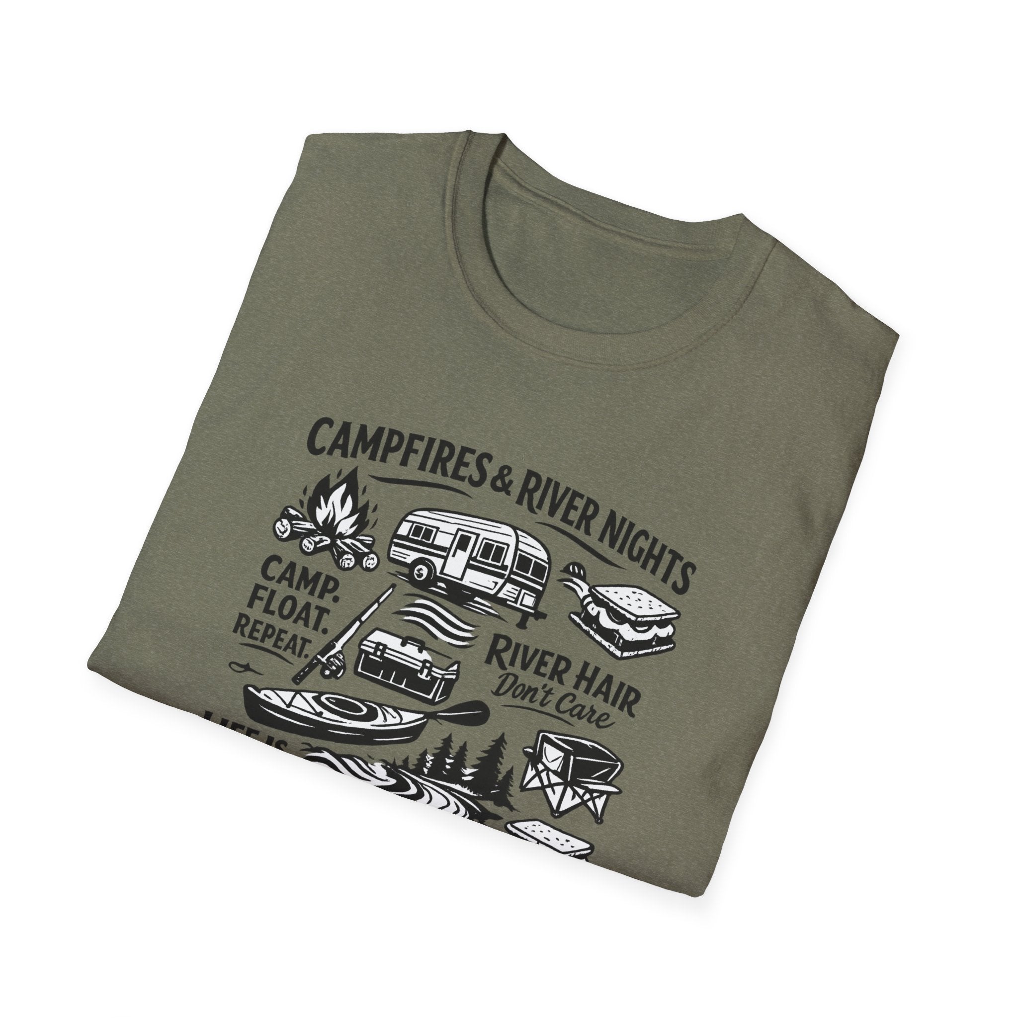 Camping on the River Shirt – Float Trip Graphic Tee – Outdoorsy Camping T‑Shirt