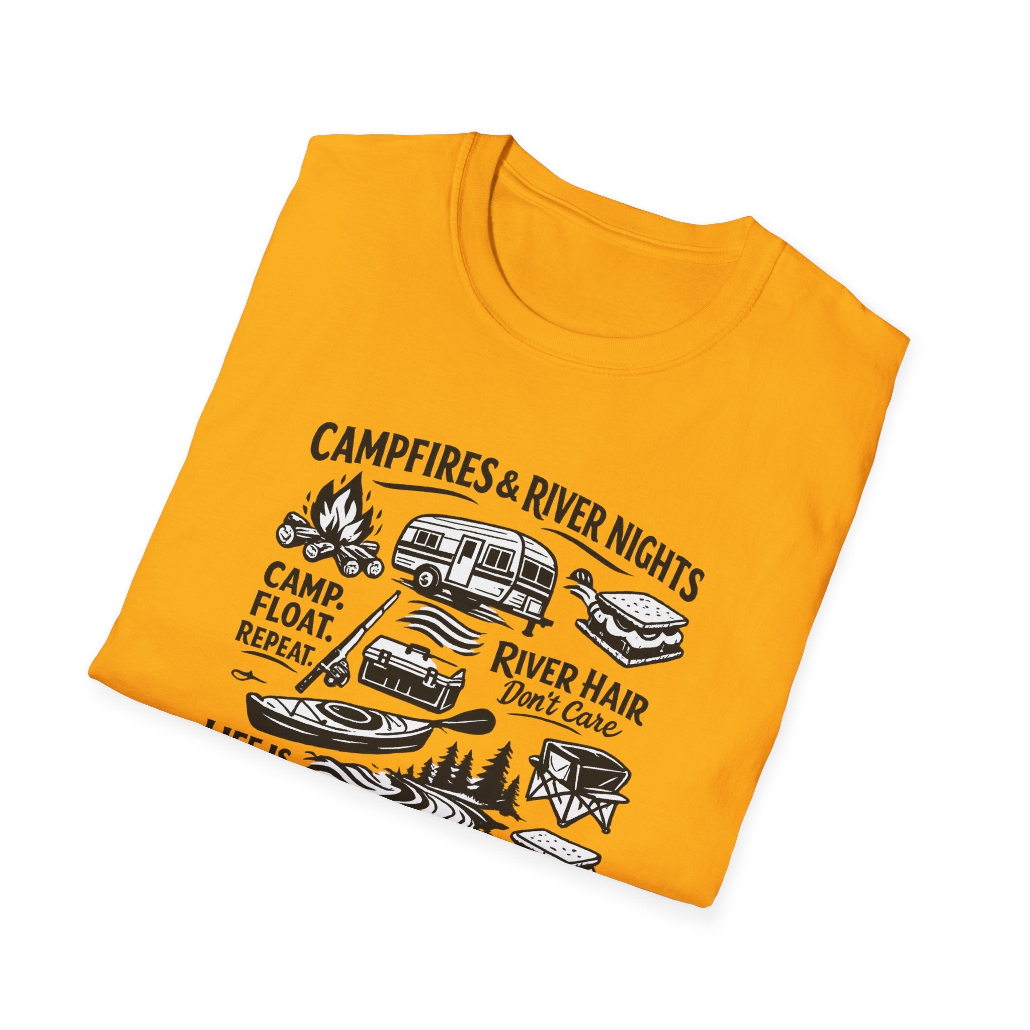 Camping on the River Shirt – Float Trip Graphic Tee – Outdoorsy Camping T‑Shirt