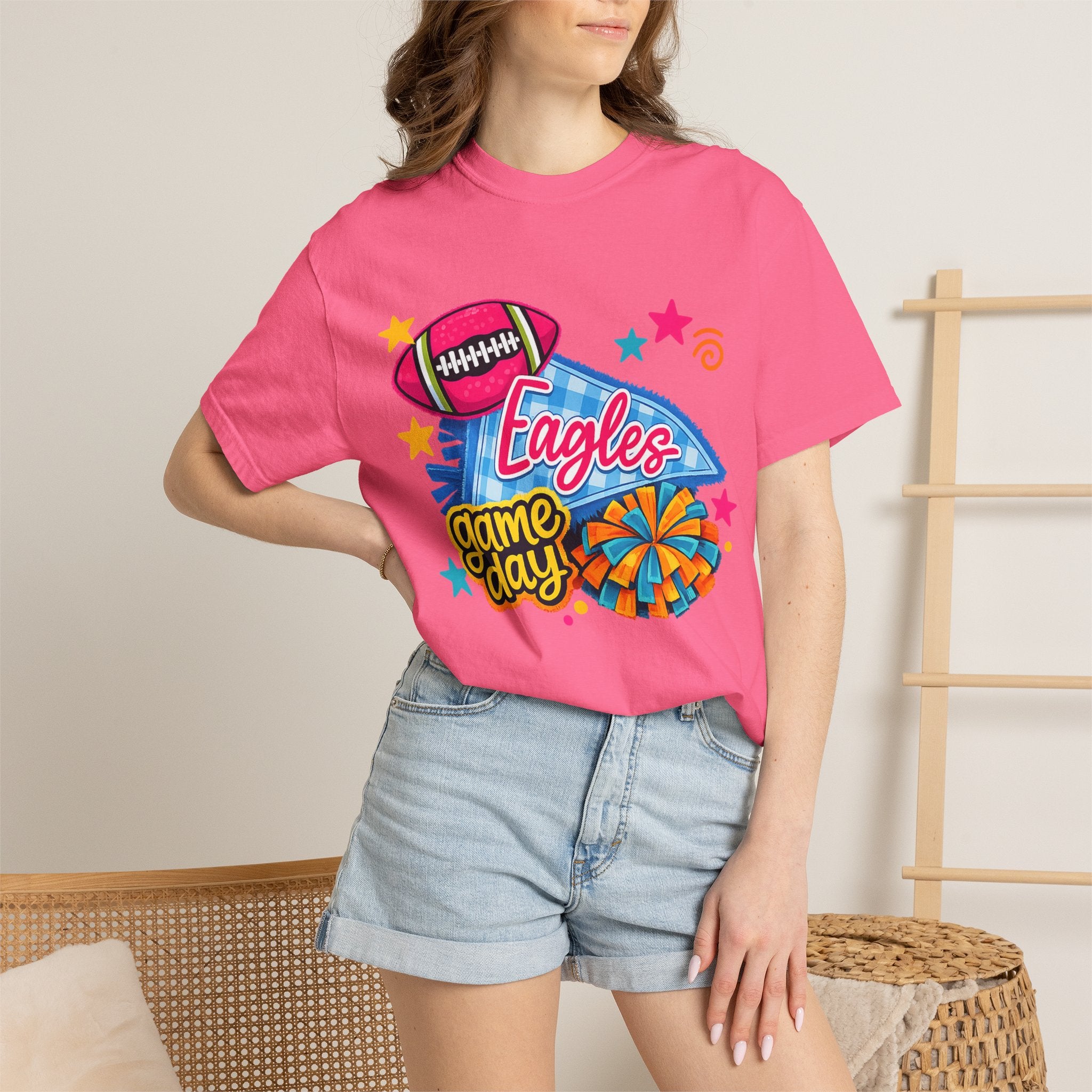 Adult Colorful Eagles Game Day T-Shirt — Football & Cheer Graphic Tee