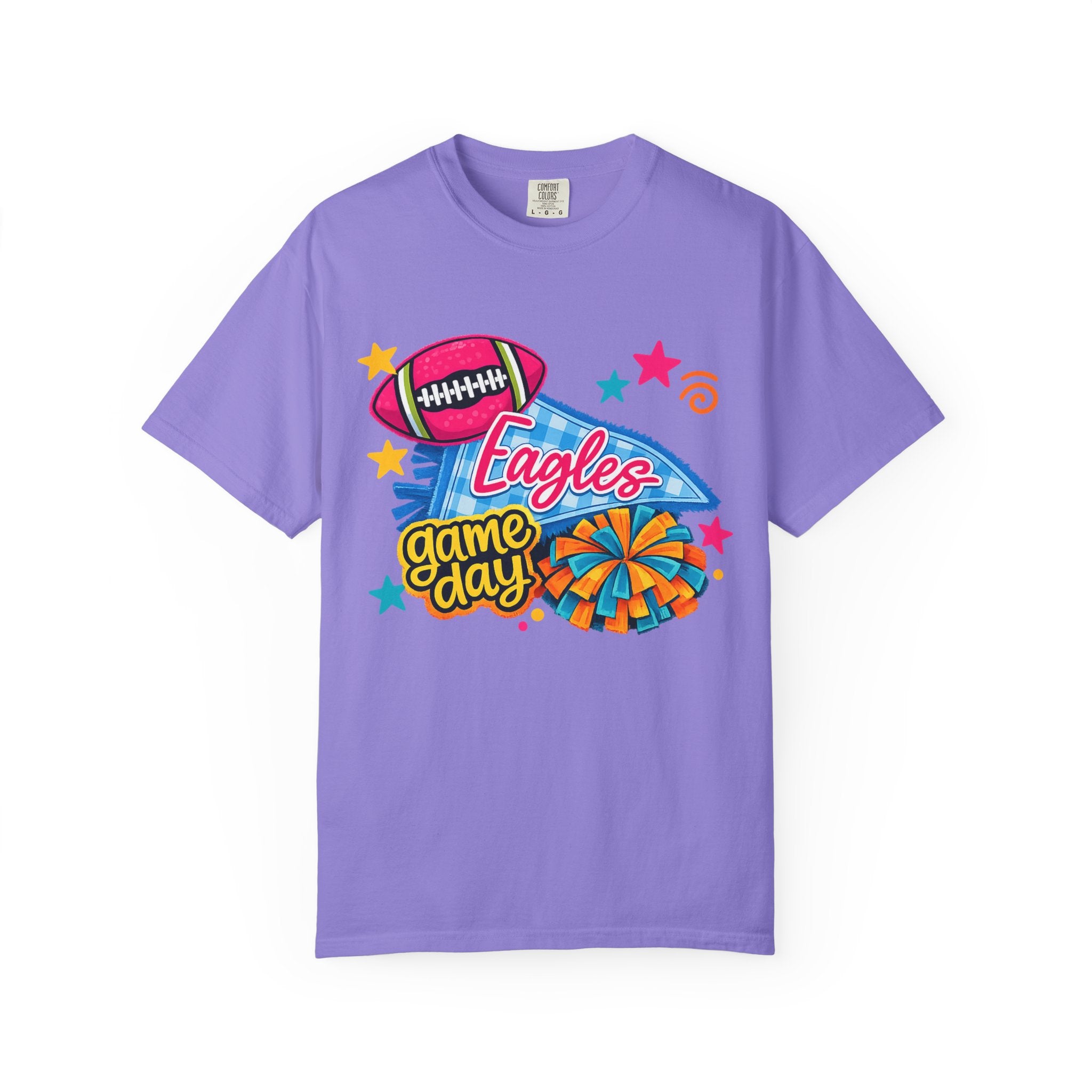 Adult Colorful Eagles Game Day T-Shirt — Football & Cheer Graphic Tee