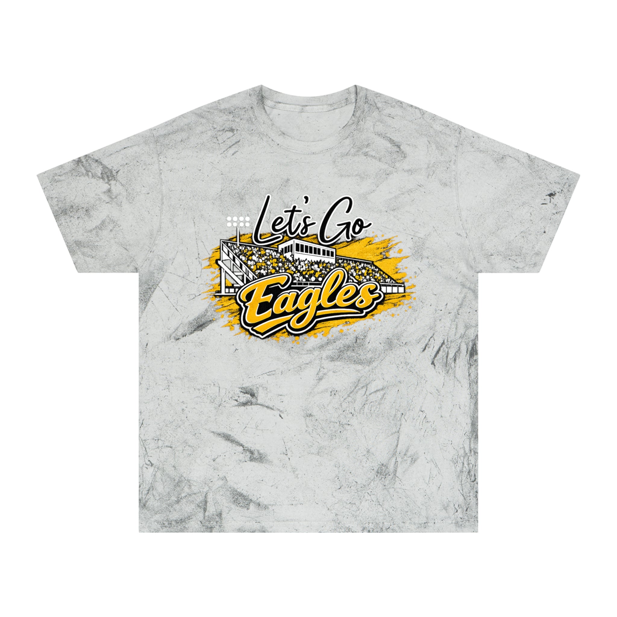 Adult Let's Go Eagles Stadium Tee Tie-Dye T-Shirt — School Spirit Vintage Football Tee - TIE DYE VERSION
