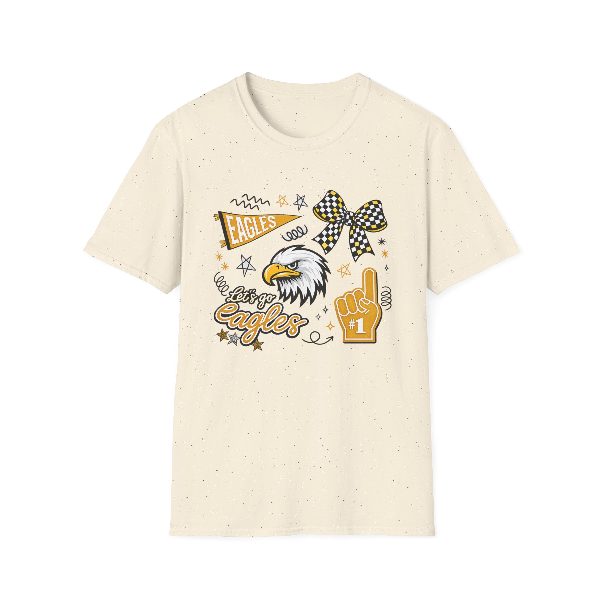 Adult Eagles Cheer Bow & Mascot Fan Tee