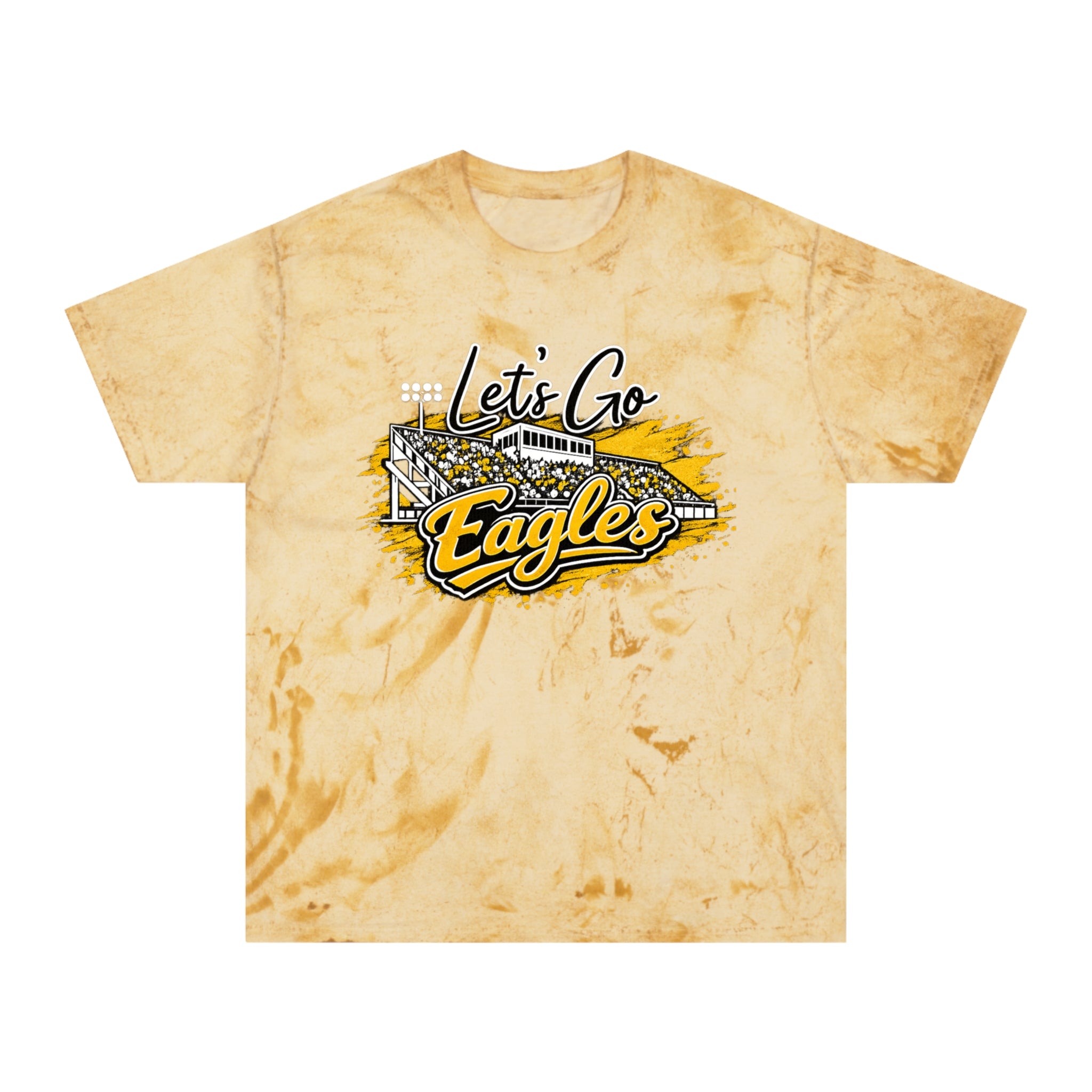 Adult Let's Go Eagles Stadium Tee Tie-Dye T-Shirt — School Spirit Vintage Football Tee - TIE DYE VERSION