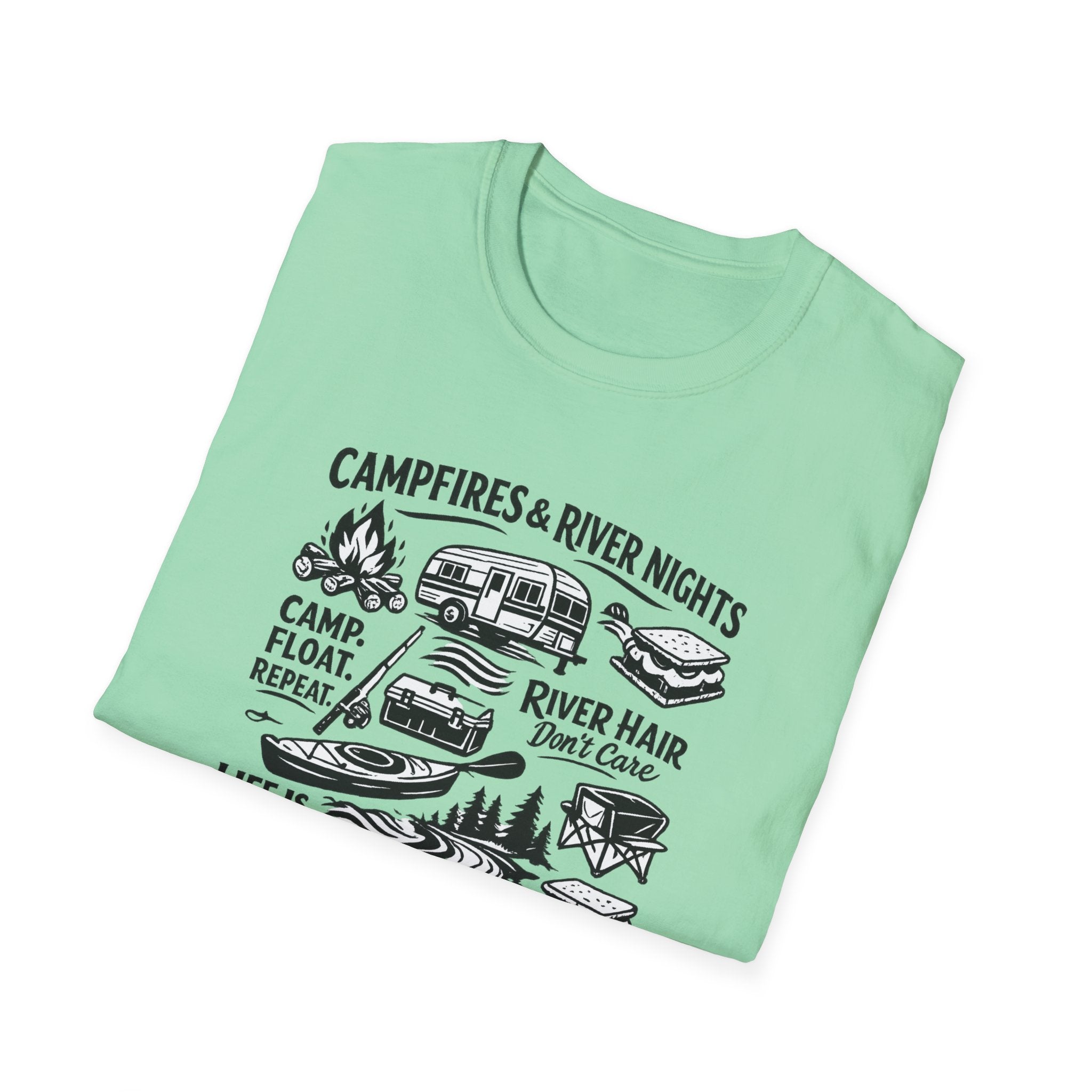 Camping on the River Shirt – Float Trip Graphic Tee – Outdoorsy Camping T‑Shirt