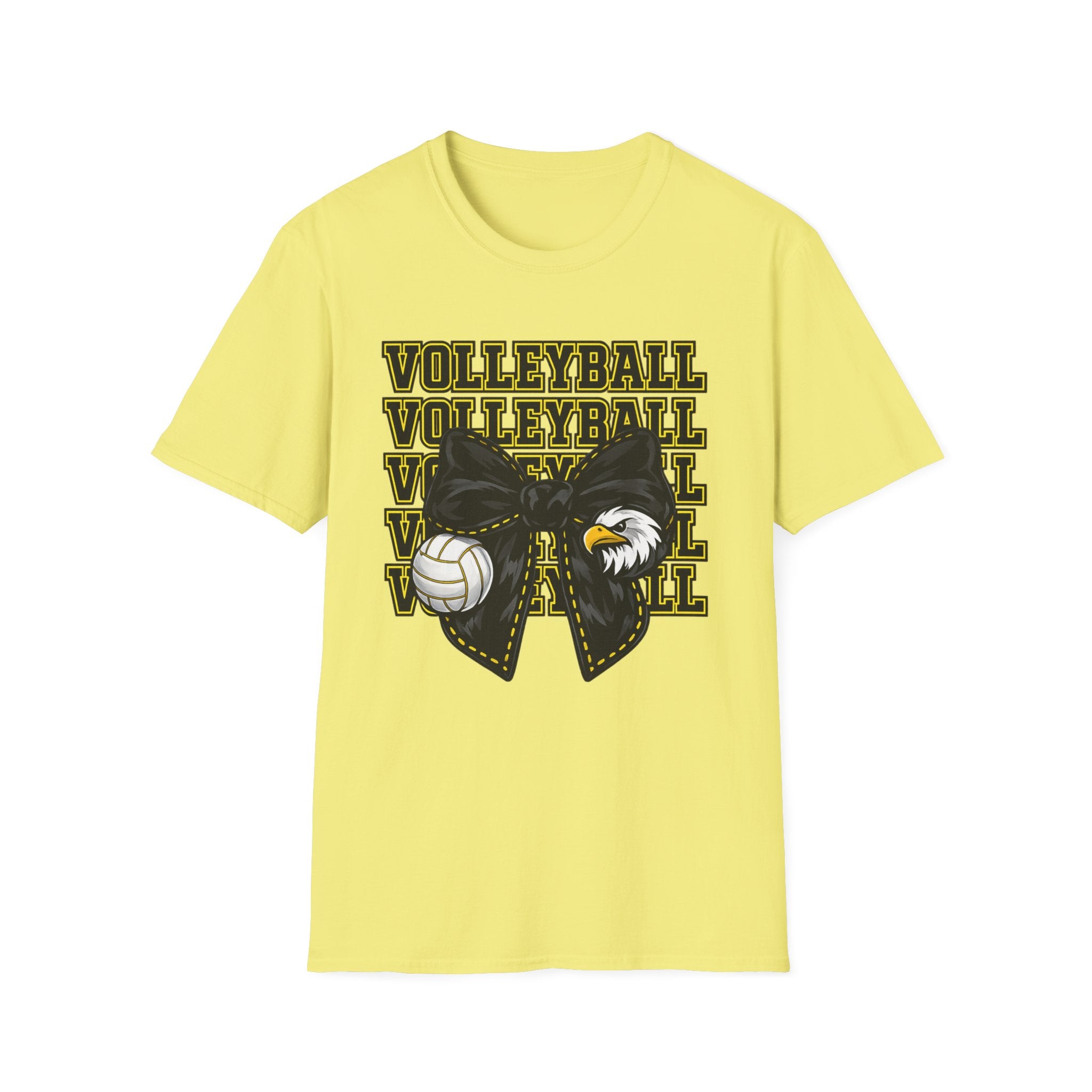 Adult Eagles VOLLEYBALL Bow T‑Shirt — Vintage Mascot Graphic Tee