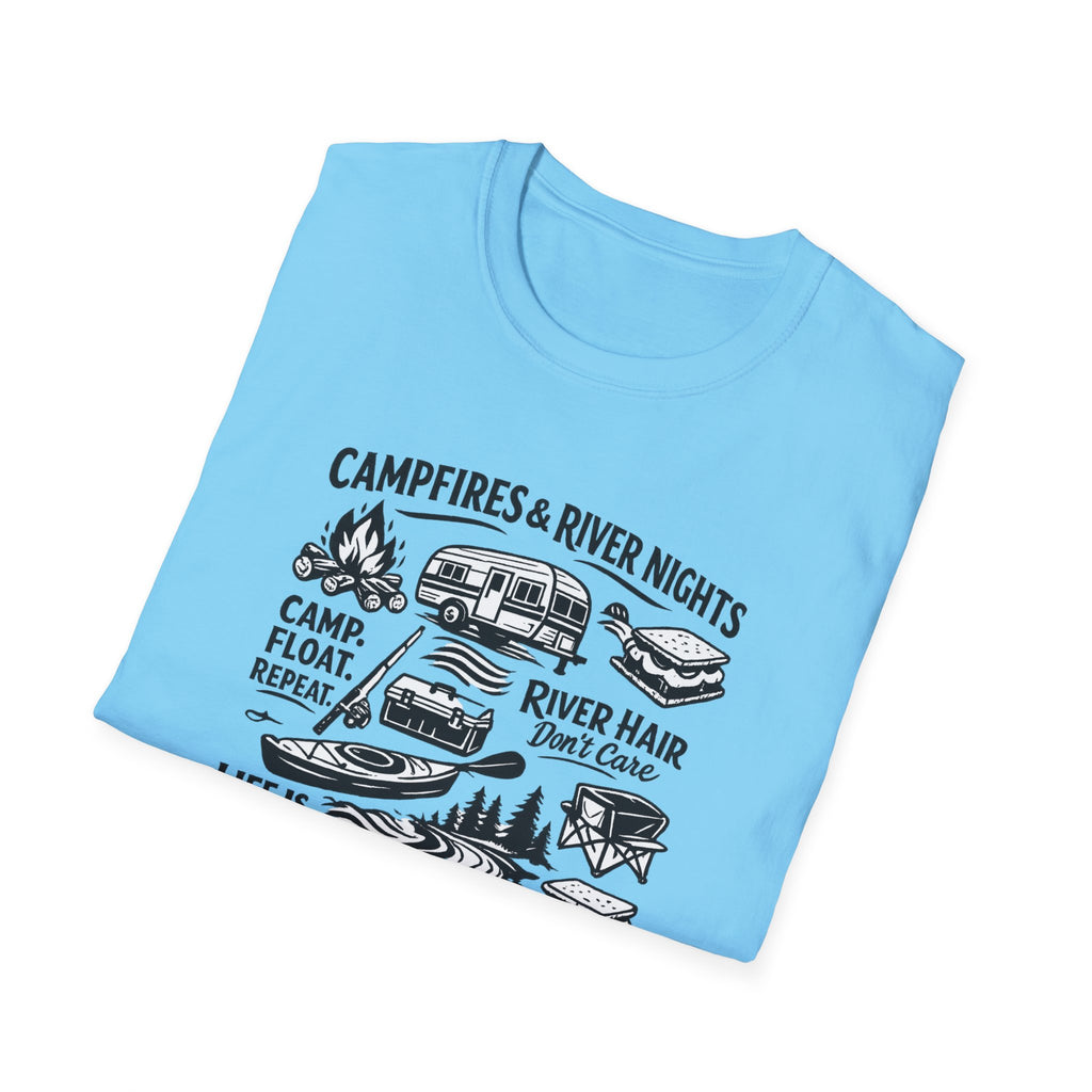 Camping on the River Shirt – Float Trip Graphic Tee – Outdoorsy Camping T‑Shirt