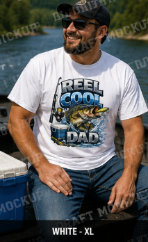 Reel Cool Dad T‑Shirt – Funny Fishing Shirt for Dads – Bass Fishing Graphic Tee