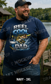 Reel Cool Dad T‑Shirt – Funny Fishing Shirt for Dads – Bass Fishing Graphic Tee