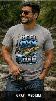 Reel Cool Dad T‑Shirt – Funny Fishing Shirt for Dads – Bass Fishing Graphic Tee