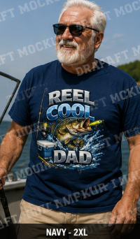 Reel Cool Dad T‑Shirt – Funny Fishing Shirt for Dads – Bass Fishing Graphic Tee