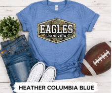 Youth Eagles Grandview Camo Hex Logo T-Shirt | Military Camo School Spirit
