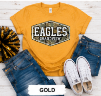Youth Eagles Grandview Camo Hex Logo T-Shirt | Military Camo School Spirit