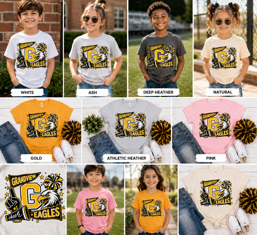 Youth Tee - 'Grandview G Eagles' Cheer Team Shirt