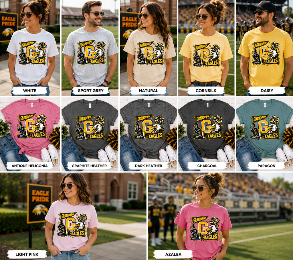 Adult Tee - 'Grandview G Eagles' Cheer Team Shirt