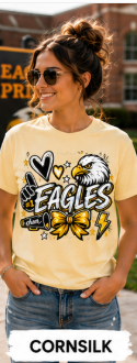 Adult Eagles Doodle Graphic T-Shirt — #1 Fan Eagle Mascot Tee