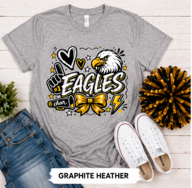 Adult Eagles Doodle Graphic T-Shirt — #1 Fan Eagle Mascot Tee
