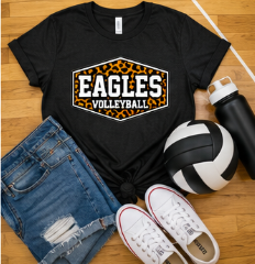 Adult Eagles Volleyball Leopard Patch T-Shirt