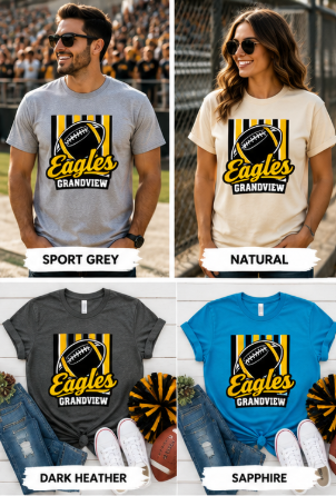 Adult Eagles Grandview Football Stripes T-Shirt