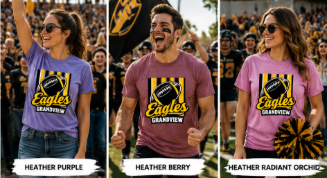 Adult Eagles Grandview Football Stripes T-Shirt