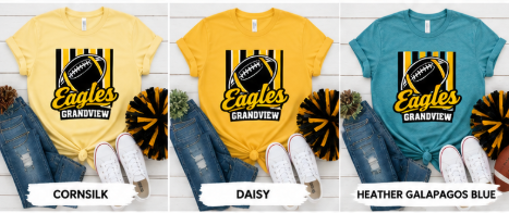 Adult Eagles Grandview Football Stripes T-Shirt