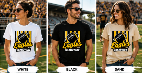 Adult Eagles Grandview Football Stripes T-Shirt
