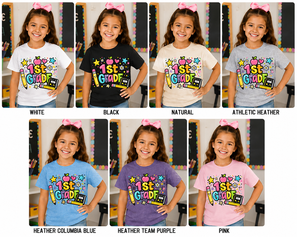 Youth 1st Grade Doodle Dot Grade Level Tee