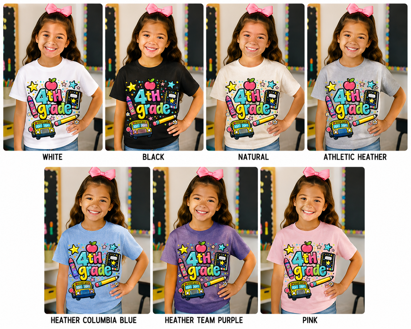 Youth 4th Grade Doodle Dot Grade Level Tee