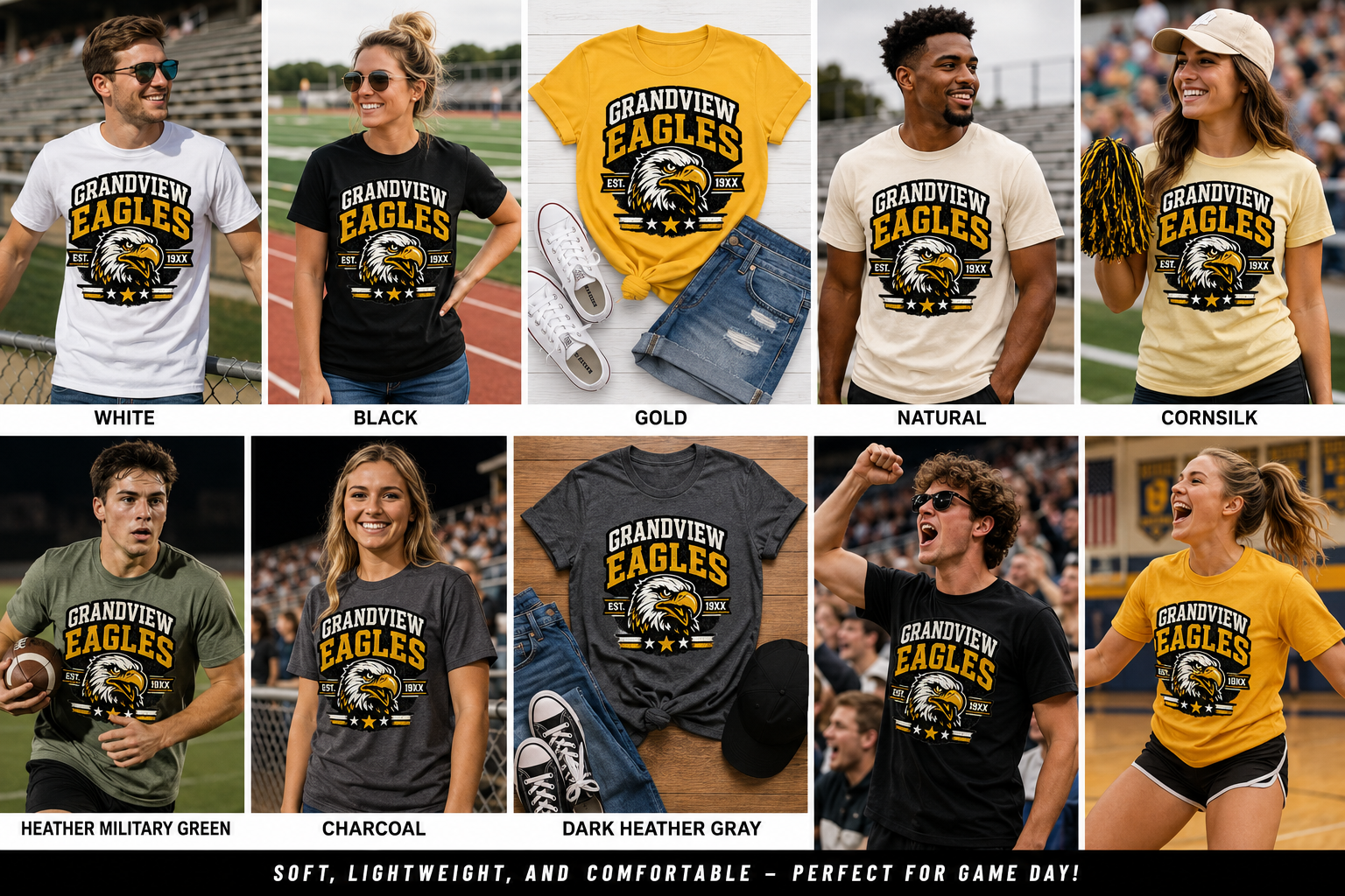 Adult Eagle Vintage School Mascot Tee
