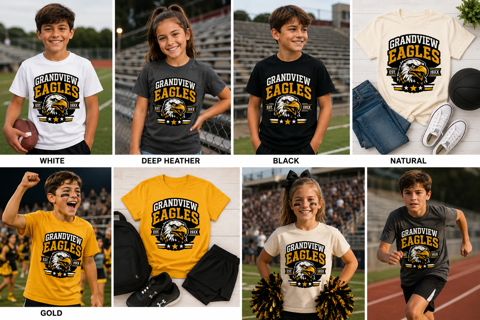 Youth Eagle Vintage Athletic Tee