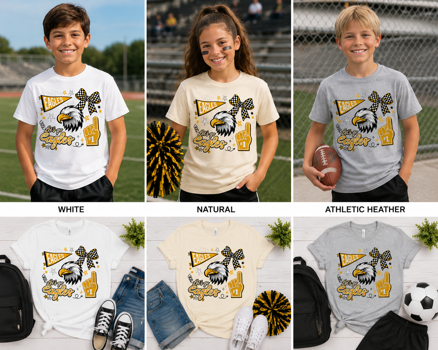Youth Eagle Cheer and Spirt Mascot Tee