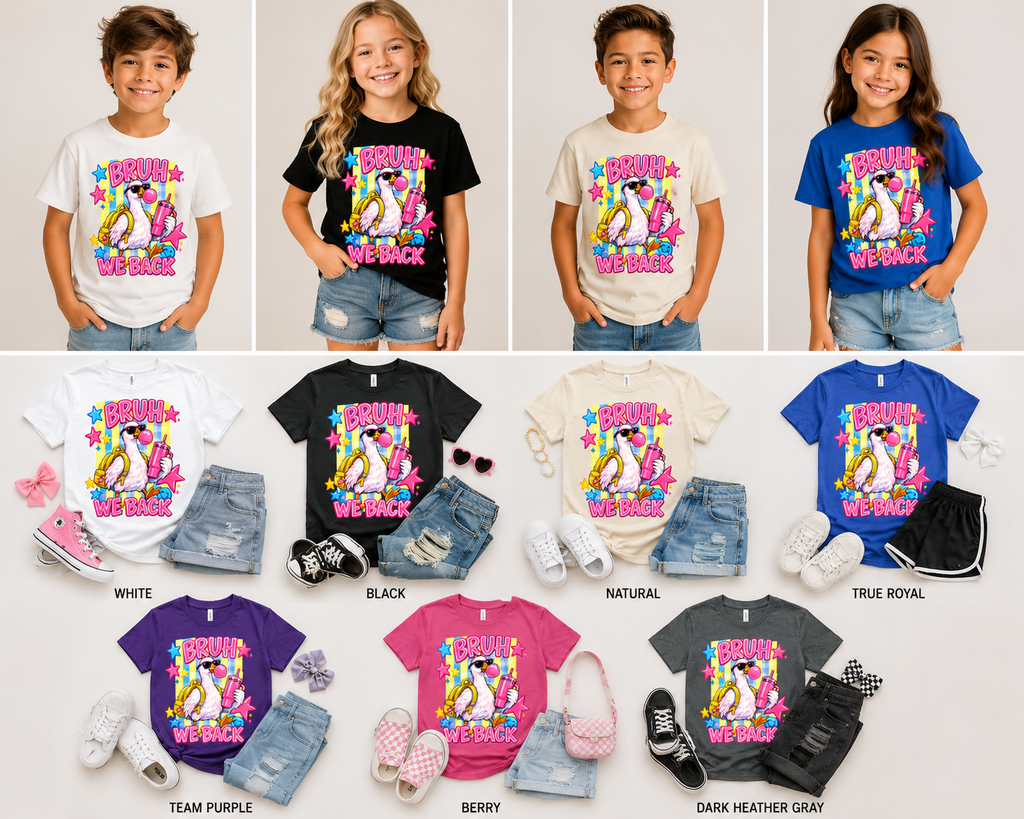 Youth Tee — 'Bruh We Back' Graphic Kids T-Shirt