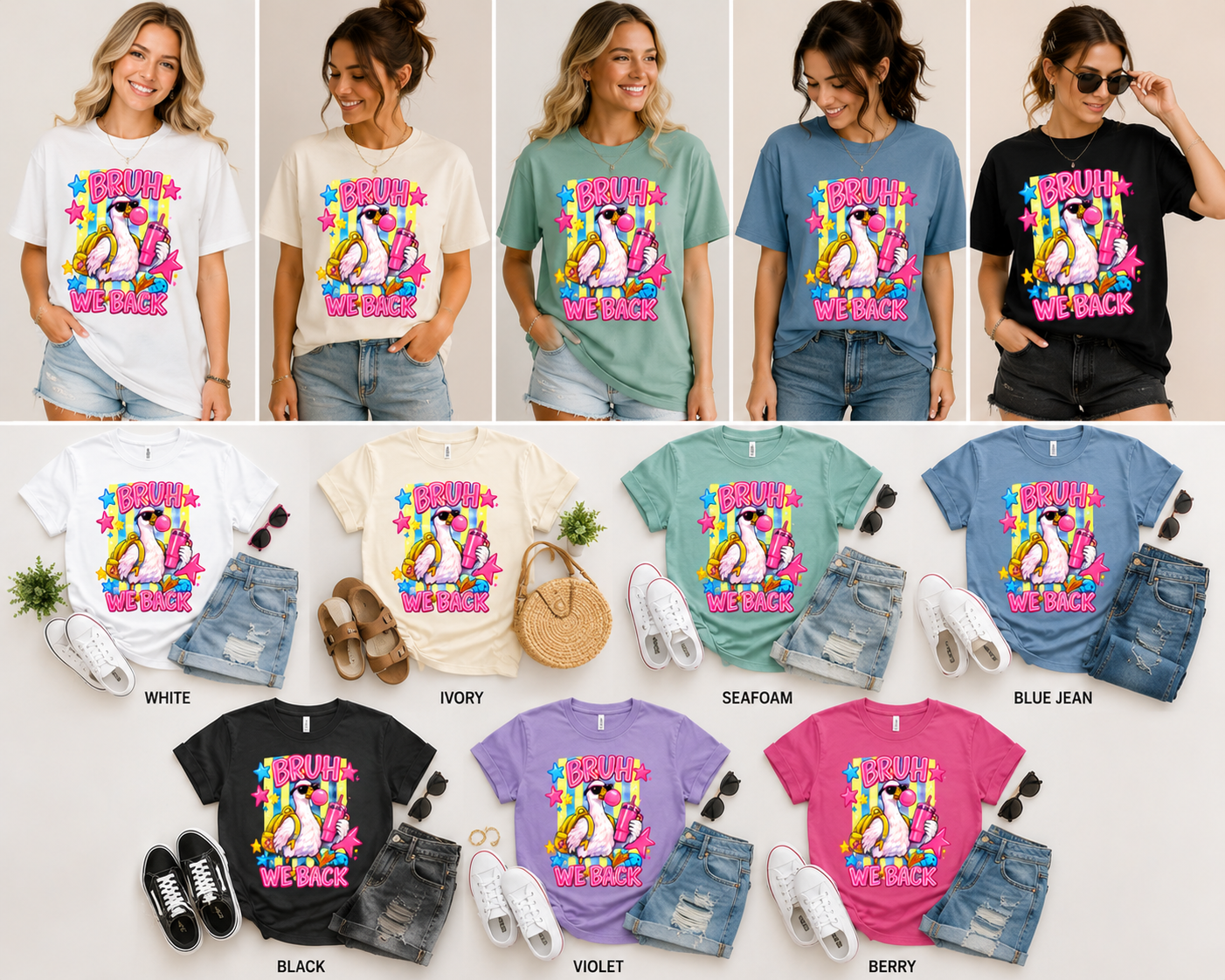 Adult Bruh We Back  Graphic T-Shirt