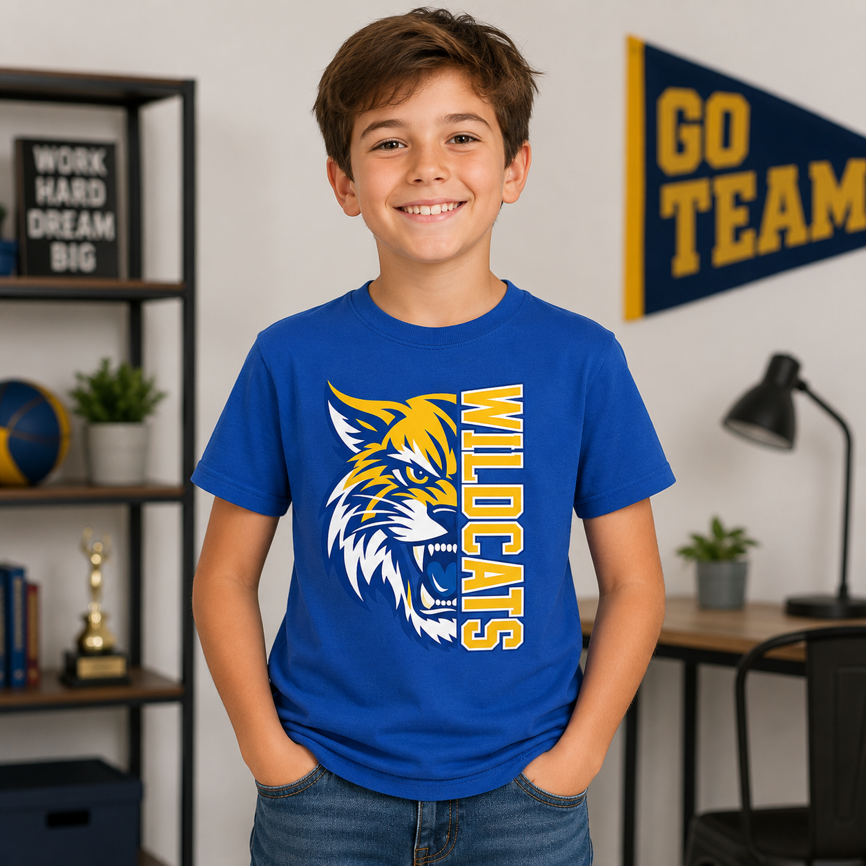 Youth Wildcat In Your Face Short Sleeve Tee
