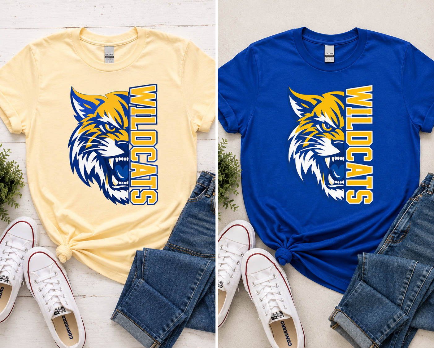 Adult Richwoods Wildcats In Your Face T-Shirt — Vintage School Mascot Tee