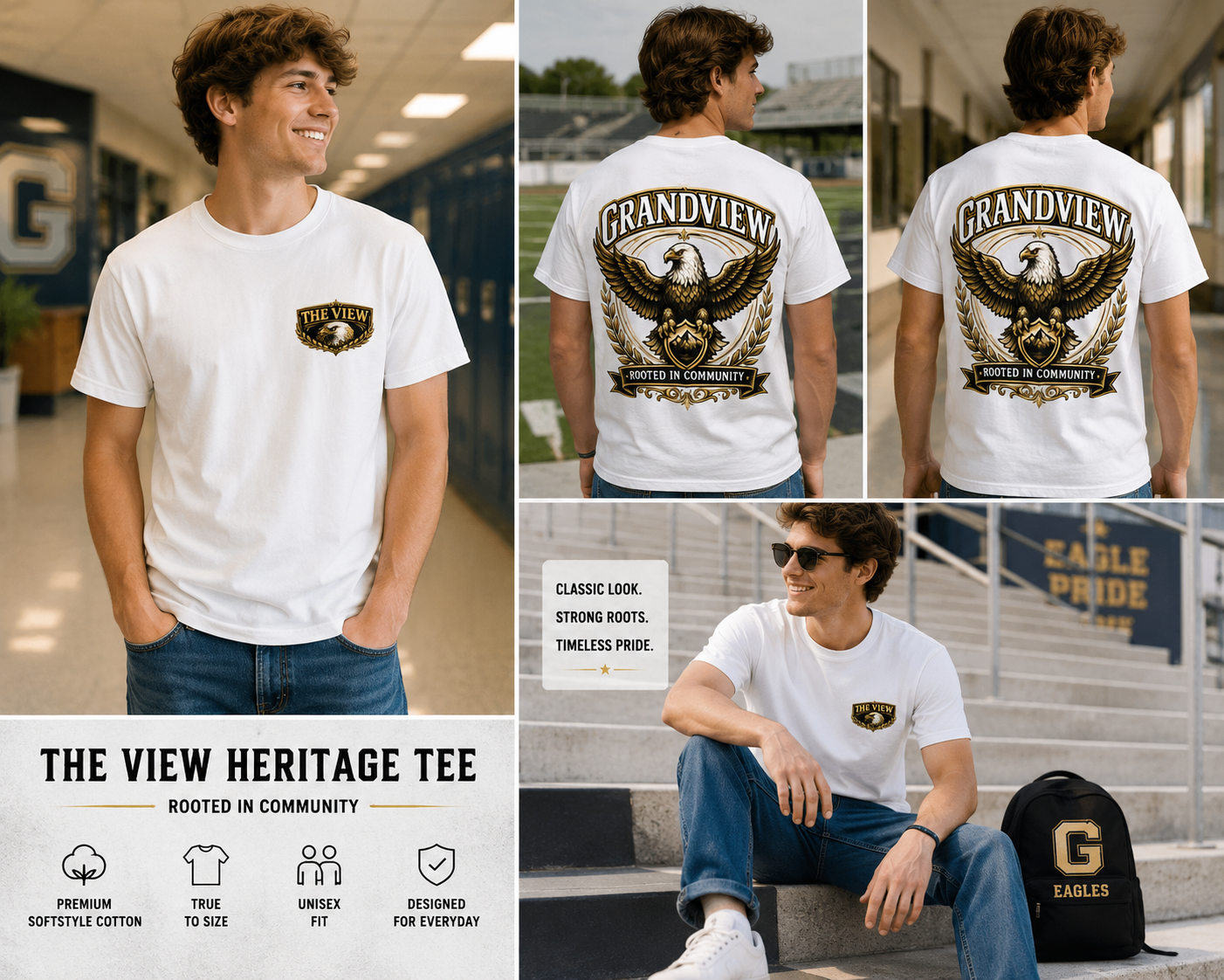 The View Heritage Tee | Grandview Eagles | Rooted in Community