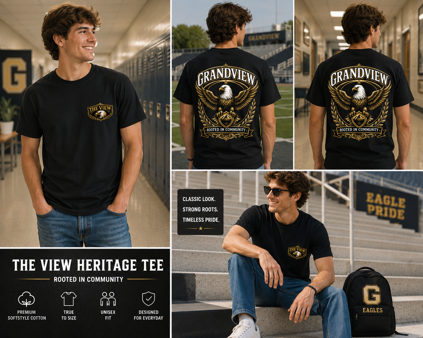The View Heritage Tee | Grandview Eagles | Rooted in Community
