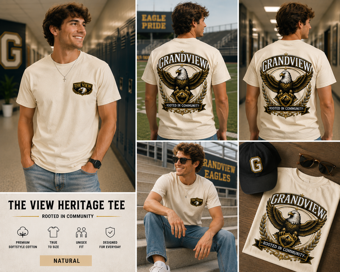 The View Heritage Tee | Grandview Eagles | Rooted in Community