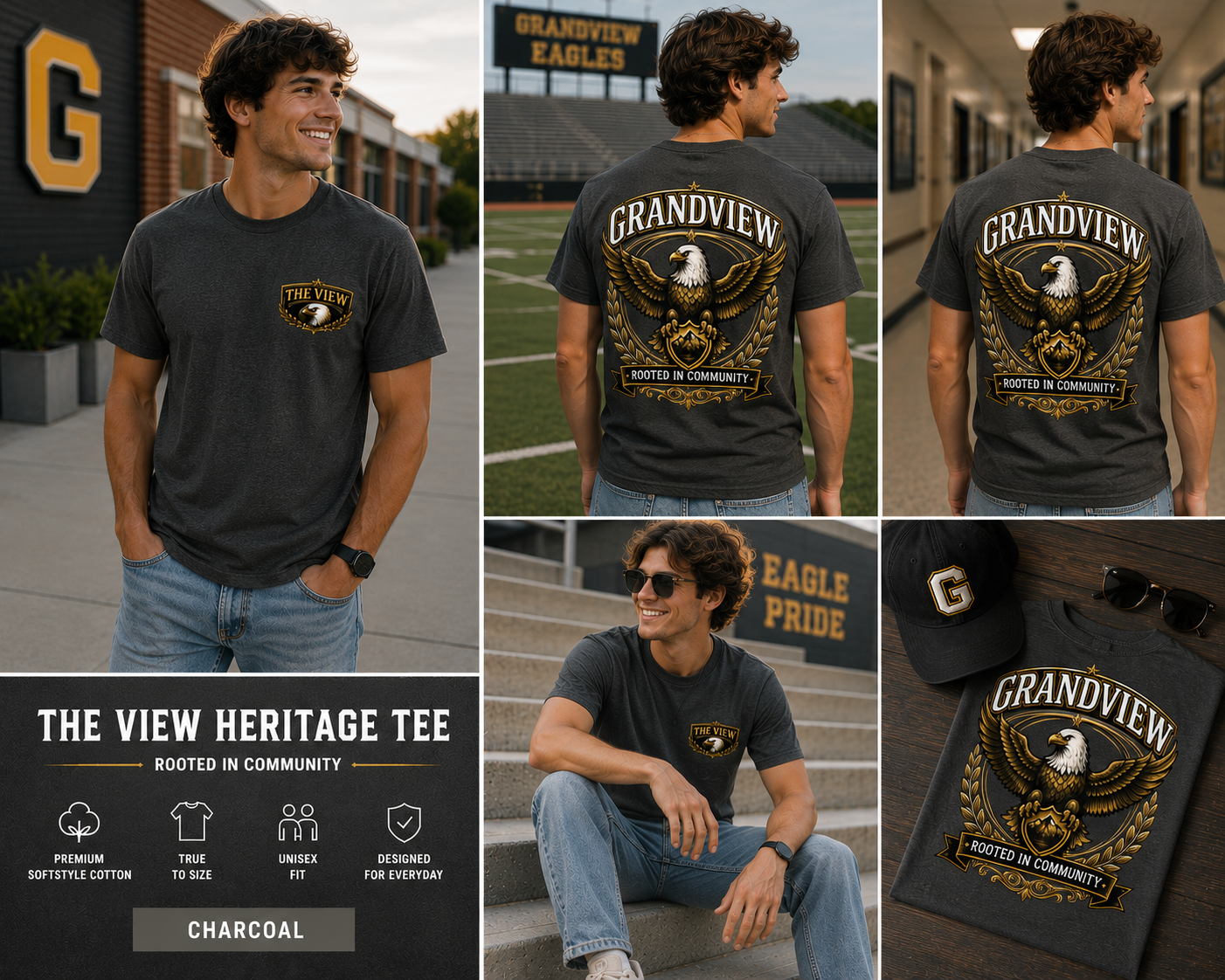 The View Heritage Tee | Grandview Eagles | Rooted in Community